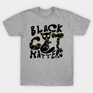 Black Cat Looking T-Shirt